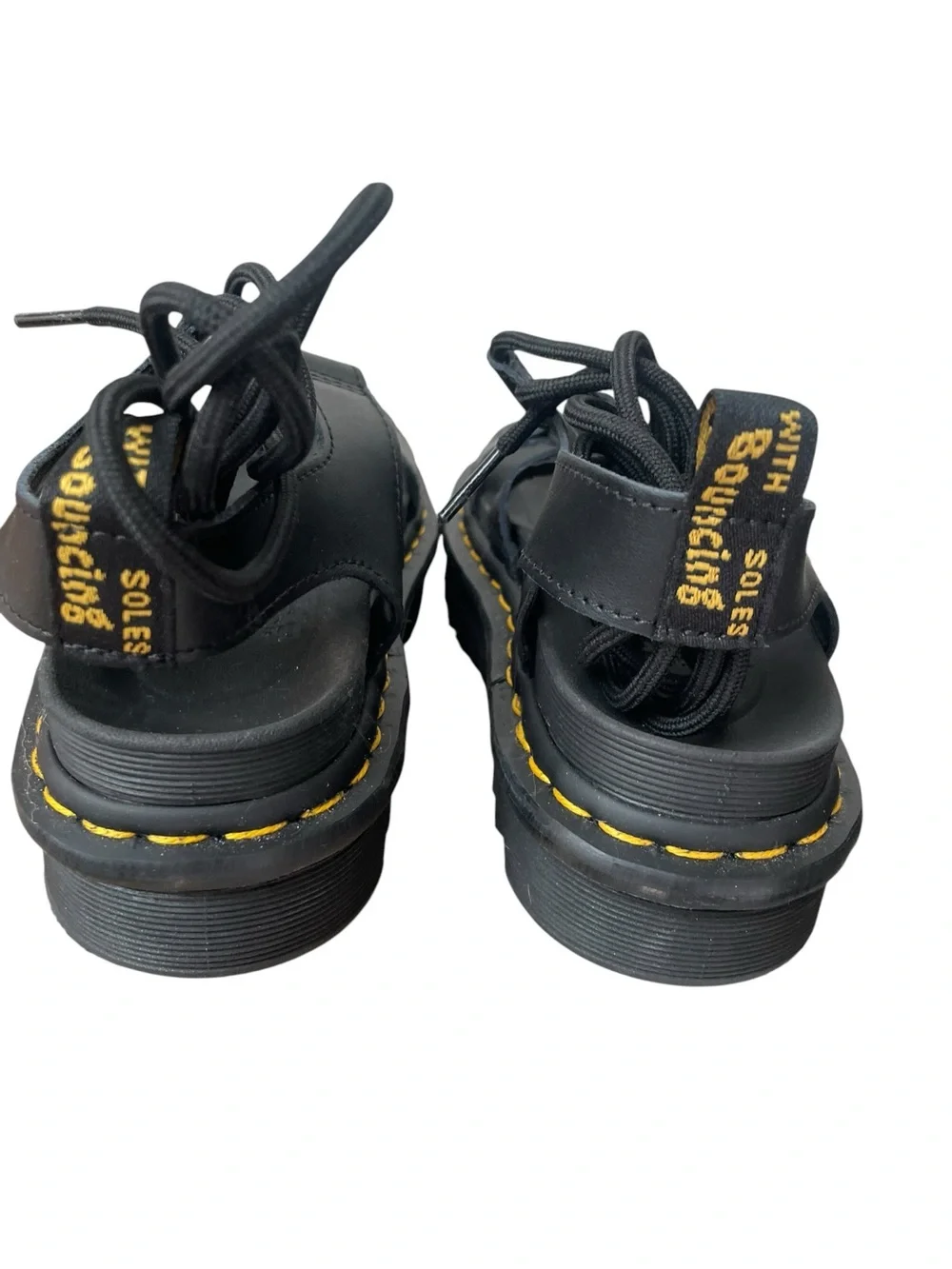 Dr Martens Nartilla Black Gladiator Sandals Women's Sz 37 / 6  Hydro Leather NEW